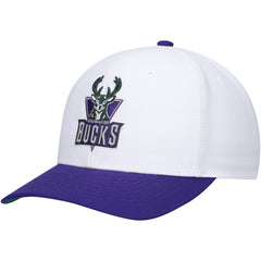 Milwaukee Bucks Hardwood Classics Core 2-Tone 2.0 Pro Snapback Hat White/Purple - NBA