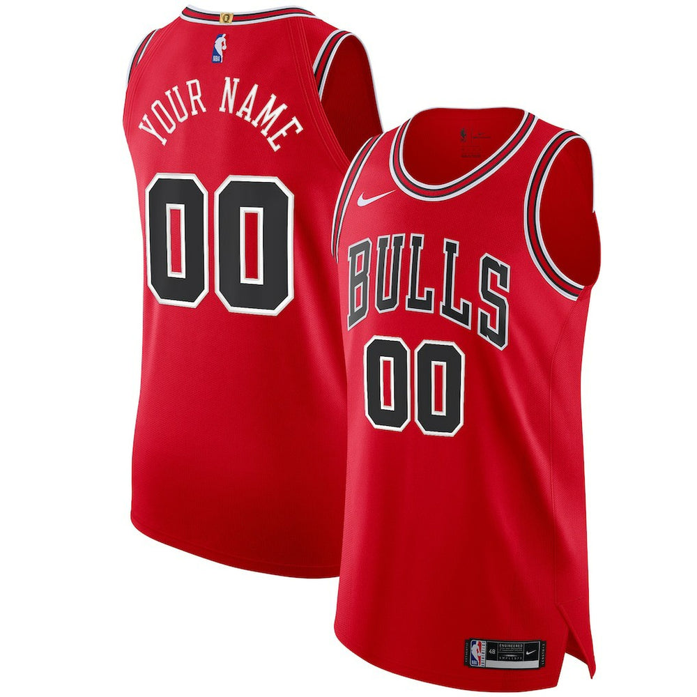 Chicago Bulls Authentic Custom Jersey Red Icon Edition - NBA