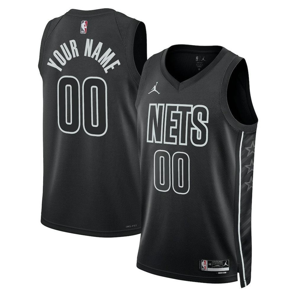 Brooklyn Nets Jordan Brand Unisex 2022/23 Swingman Custom Jersey Statement Edition Black - NBA