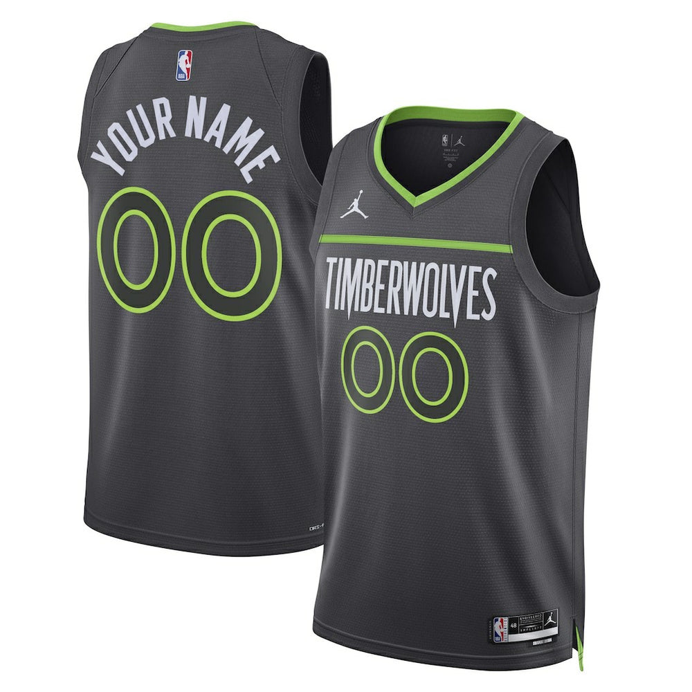 Minnesota Timberwolves Jordan Brand Unisex 2022/23 Swingman Custom Jersey Statement Edition Black - NBA