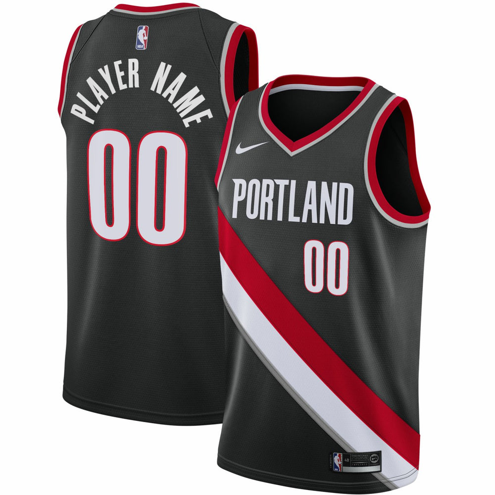 Portland Trail Blazers 2020/21 Swingman Custom Jersey Icon Edition Black - NBA