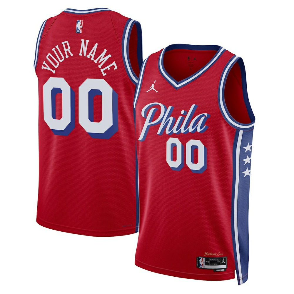 Philadelphia 76ers Jordan Brand Unisex 2022/23 Swingman Custom Jersey Statement Edition Red - NBA