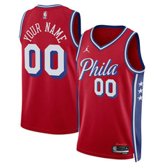 Philadelphia 76ers Jordan Brand Unisex 2022/23 Swingman Custom Jersey Statement Edition Red - NBA