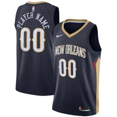 New Orleans Pelicans Swingman Custom Jersey Navy Icon Edition - NBA