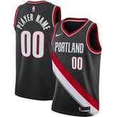 Portland Trail Blazers Swingman Custom Jersey Black Icon Edition - NBA