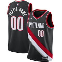 Portland Trail Blazers Swingman Custom Jersey Black Icon Edition - NBA