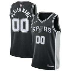 San Antonio Spurs Swingman Custom Jersey Black Icon Edition - NBA