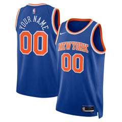 New York Knicks Unisex Swingman Custom Jersey Blue Icon Edition - NBA