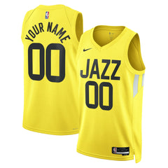 Utah Jazz Unisex Swingman Custom Jersey Gold Icon Edition - NBA
