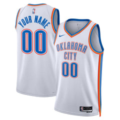 Oklahoma City Thunder Unisex Swingman Custom Jersey White Association Edition - NBA