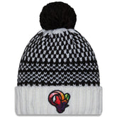 Los Angeles Rams New Era Women's 2023 NFL Crucial Catch Cuffed Pom Knit Hat Black/White | NFL