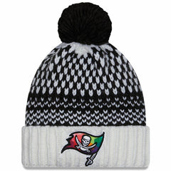 Tampa Bay Buccaneers New Era Women's 2023 NFL Crucial Catch Cuffed Pom Knit Hat Black/White | NFL