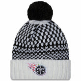 Tennessee Titans New Era Women's 2023 NFL Crucial Catch Cuffed Pom Knit Hat Black/White | NFL