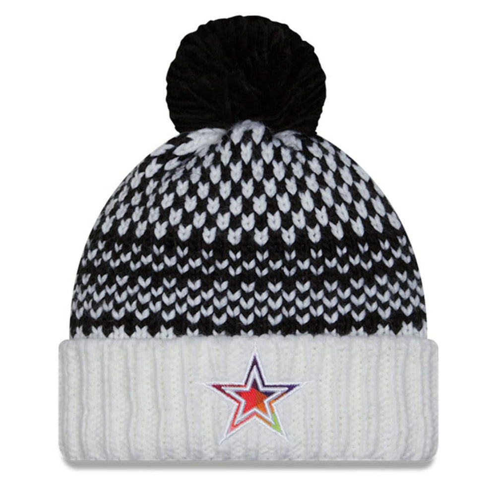 Dallas Cowboys New Era Women's 2023 NFL Crucial Catch Cuffed Pom Knit Hat Black/White | NFL
