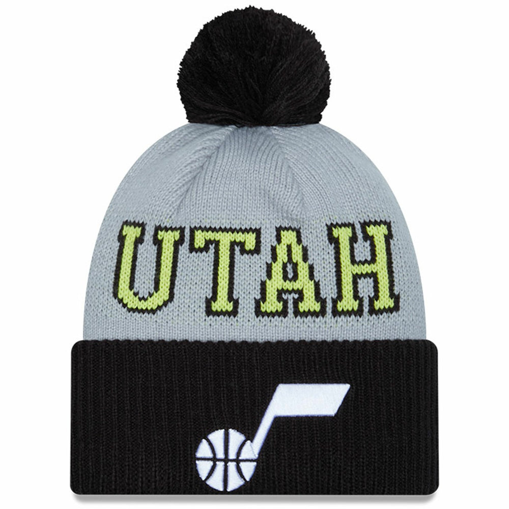 Utah Jazz Tip-Off Two-Tone Cuffed Knit Hat with Pom Black/Gray - NBA
