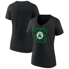 Boston Celtics Women's Team Pride V-Neck T-Shirt Black - NBA