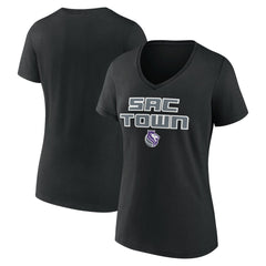 Sacramento Kings Women's Team Pride V-Neck T-Shirt Black - NBA