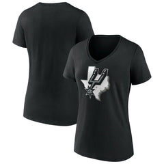 San Antonio Spurs Women's Team Pride V-Neck T-Shirt Black - NBA