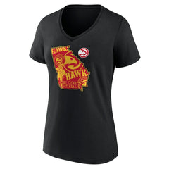 Atlanta Hawks Women's Announcer V-Neck T-Shirt Black - NBA