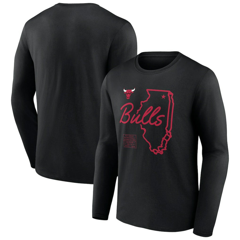 Chicago Bulls Announcer Long Sleeve T-Shirt Black - NBA
