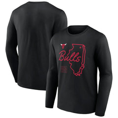 Chicago Bulls Announcer Long Sleeve T-Shirt Black - NBA