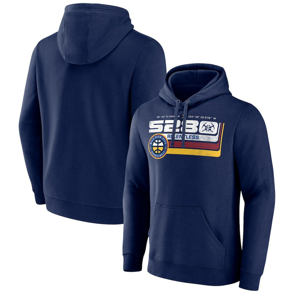 Denver Nuggets Announcer Pullover Hoodie Navy - NBA