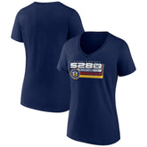 Denver Nuggets Women's Announcer V-Neck T-Shirt Navy - NBA