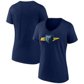 Memphis Grizzlies Women's Announcer V-Neck T-Shirt Navy - NBA