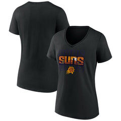 Phoenix Suns Women's Announcer V-Neck T-Shirt Black - NBA