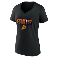Phoenix Suns Women's Announcer V-Neck T-Shirt Black - NBA