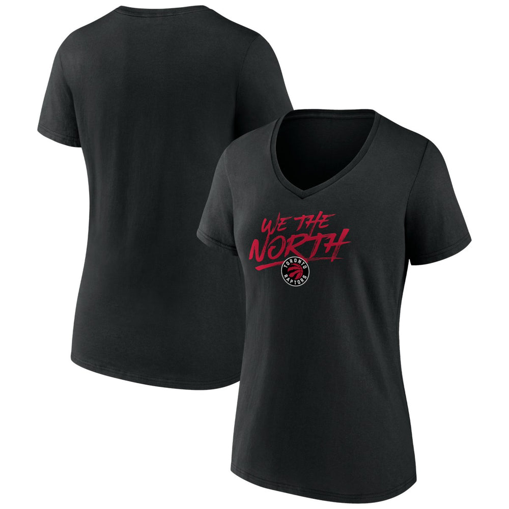 Toronto Raptors Women's Announcer V-Neck T-Shirt Black - NBA