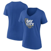Golden State Warriors Women's Huddle V-Neck T-Shirt Royal - NBA