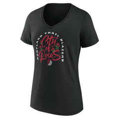 Portland Trail Blazers Women's Huddle V-Neck T-Shirt Black - NBA