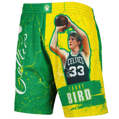 Larry Bird Boston Celtics Hardwood Classics Player Burst Shorts Kelly Green - NBA