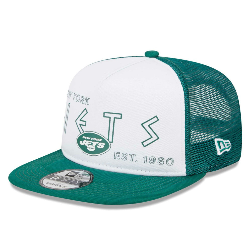 New York Jets New Era Banger 9FIFTY Trucker Snapback Hat White/Green | NFL