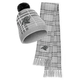 Carolina Panthers WEAR by Erin Andrews Women's Plaid Knit Hat with Pom & Scarf Set | NFL
