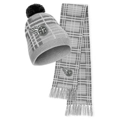 Tennessee Titans WEAR by Erin Andrews Women's Plaid Knit Hat with Pom & Scarf Set | NFL