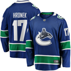 Filip Hronek Vancouver Canucks Fanatics Home Breakaway Jersey - Blue - NHL