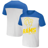 Los Angeles Rams NFL x Darius Rucker Collection Colorblocked T-Shirt White/Royal | Fanatics