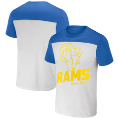 Los Angeles Rams NFL x Darius Rucker Collection Colorblocked T-Shirt White/Royal | Fanatics