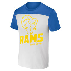 Los Angeles Rams NFL x Darius Rucker Collection Colorblocked T-Shirt White/Royal | Fanatics