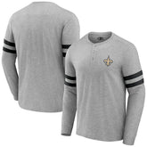 New Orleans Saints NFL x Darius Rucker Collection Henley Long Sleeve T-Shirt Heather Gray | Fanatics