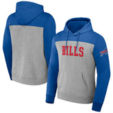 Buffalo Bills NFL x Darius Rucker Collection Color Blocked Pullover Hoodie Heather Gray | Fanatics