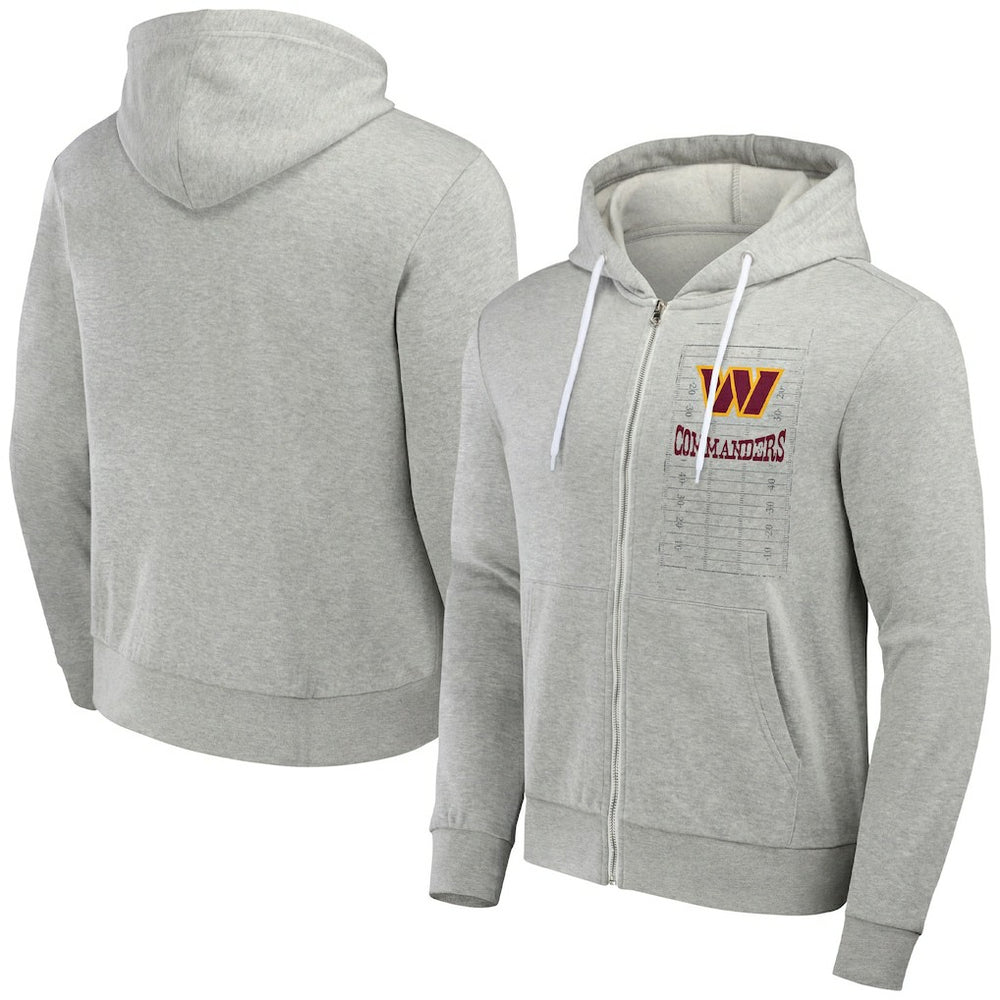 Washington Commanders NFL x Darius Rucker Collection Domestic Full-Zip Hoodie Heather Gray | Fanatics
