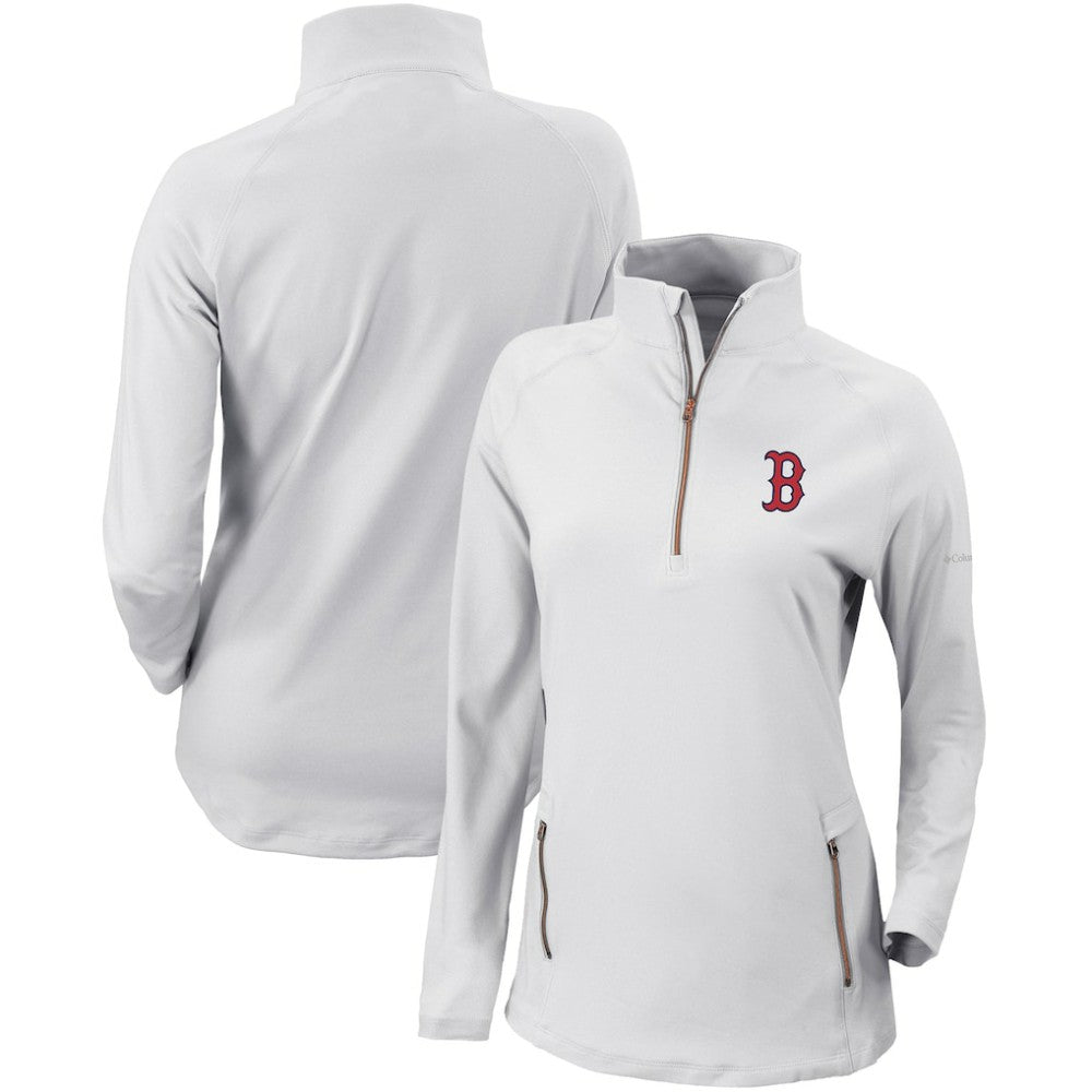 Boston Red Sox Columbia Women's Omni-Wick Outward Nine Quarter-Zip Pullover Top - MLB
