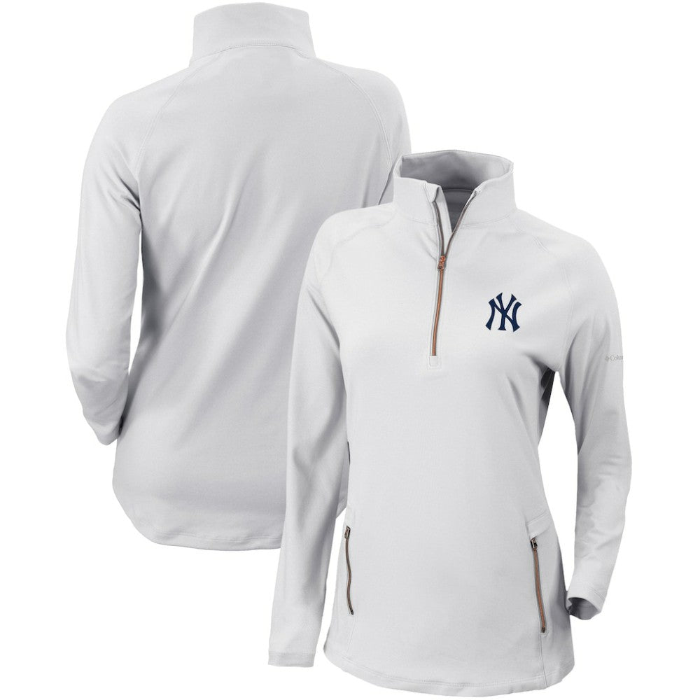 New York Yankees Columbia Women's Omni-Wick Outward Nine Quarter-Zip Pullover Top - MLB
