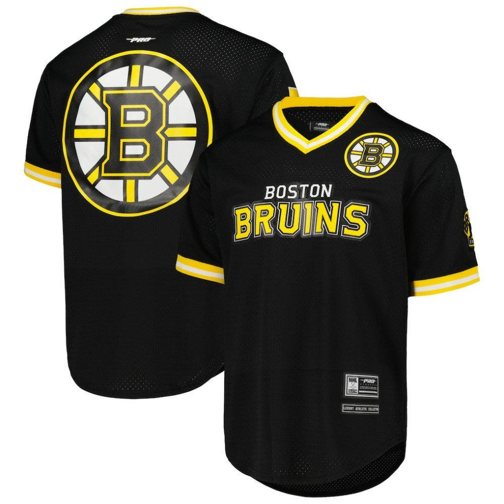 Boston Bruins Pro Standard Classic Mesh V-Neck T-Shirt - Black - NHL