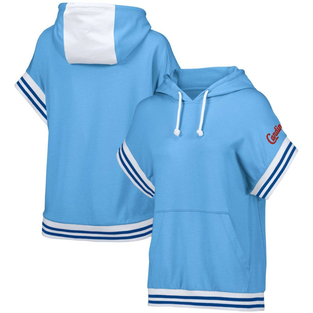 St. Louis Cardinals Lusso Women's Mabel Tri-Blend Short Sleeve Pullover Hoodie - MLB