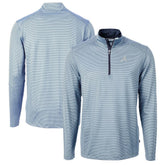 Atlanta Braves Cutter & Buck Virtue Eco Pique Micro Stripe Recycled Quarter-Zip Pullover Top - MLB