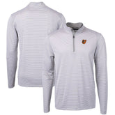 Baltimore Orioles Cutter & Buck Virtue Eco Pique Micro Stripe Recycled Quarter-Zip Pullover Top - MLB